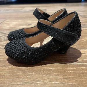 Toddler black glitter heels size 9